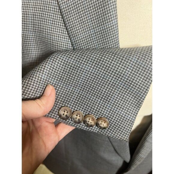 Ralph Lauren Black Label Grey Houndstooth Wool Blazer- Size 48R - Picture 4 of 8